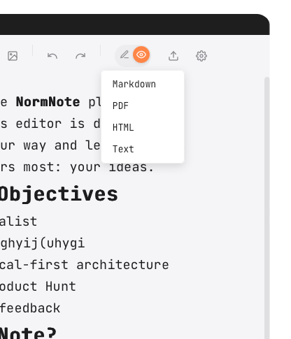Export to PDF, HTML, Markdown