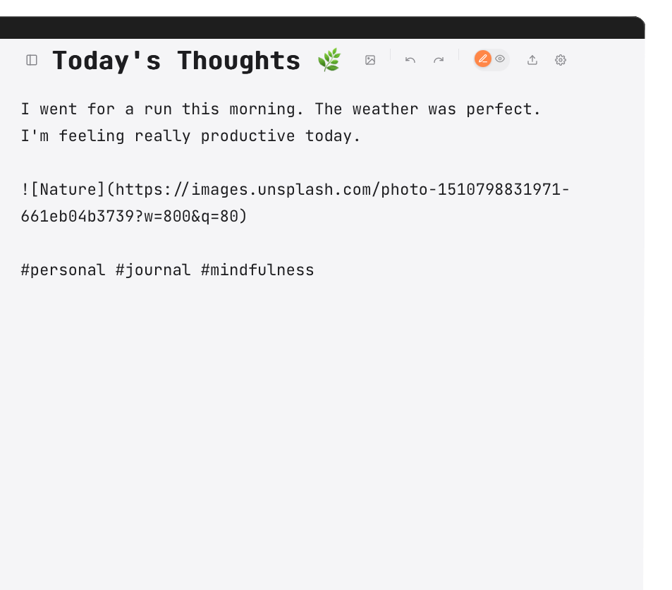 Realtime Markdown Edit Mode