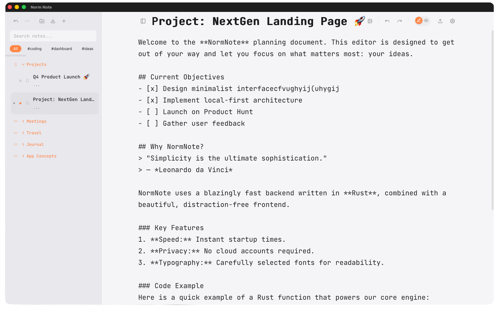 Distraction Free UI
